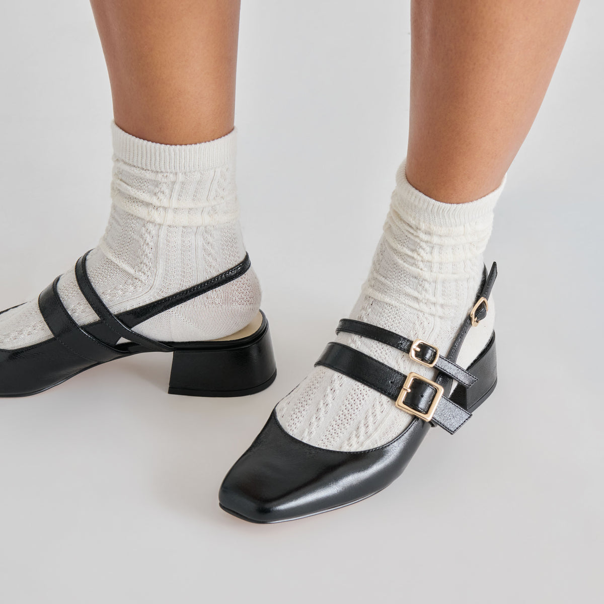 PATZY HEELS MIDNIGHT CRINKLE PATENT LEATHER - view 6