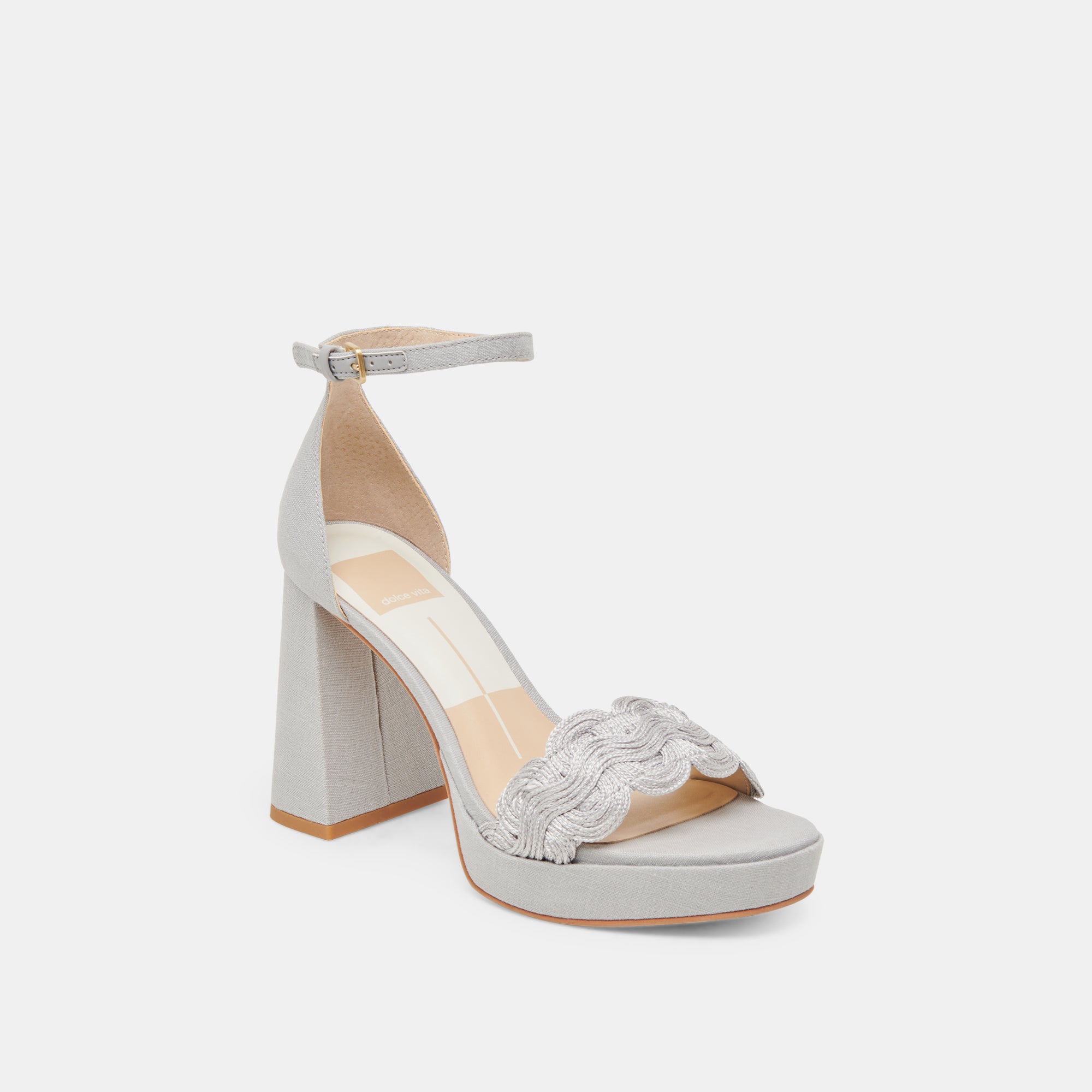 PELTIN HEELS GREY WOVEN RAFFIA - view 3