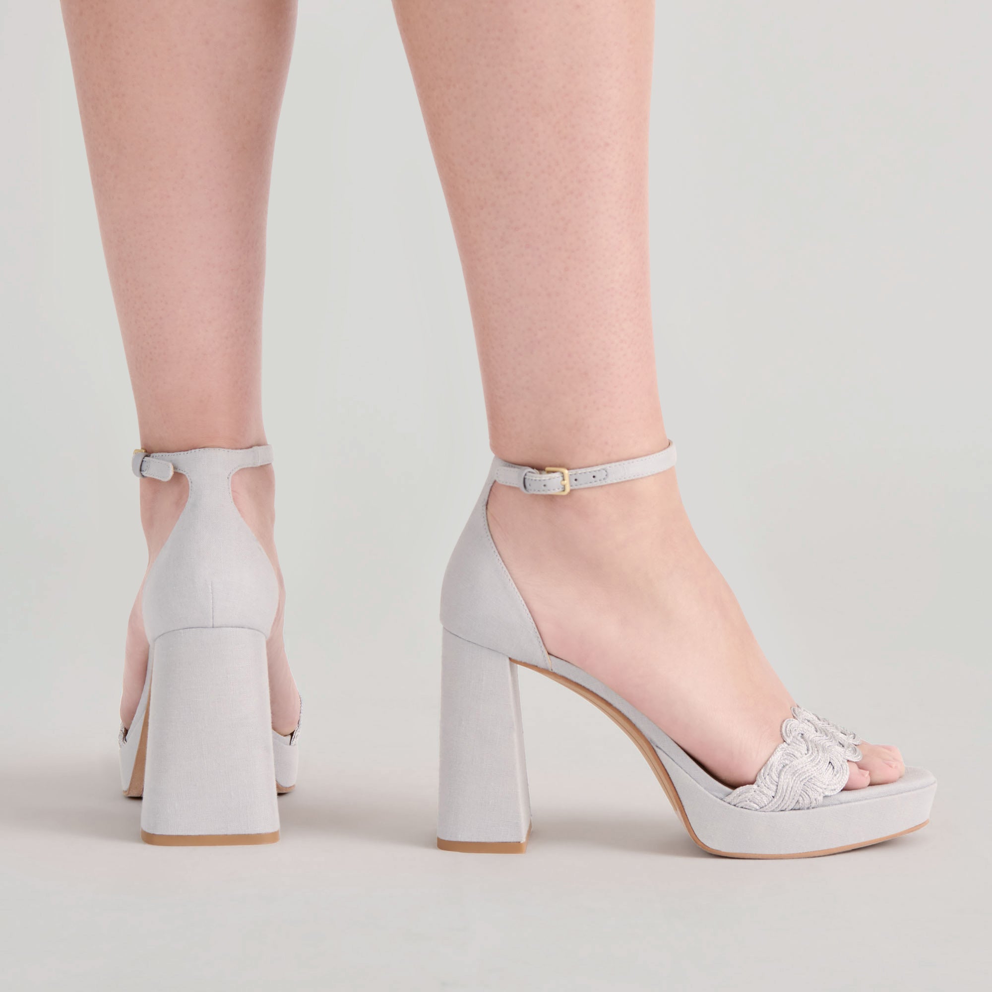 PELTIN HEELS GREY WOVEN RAFFIA - view 2