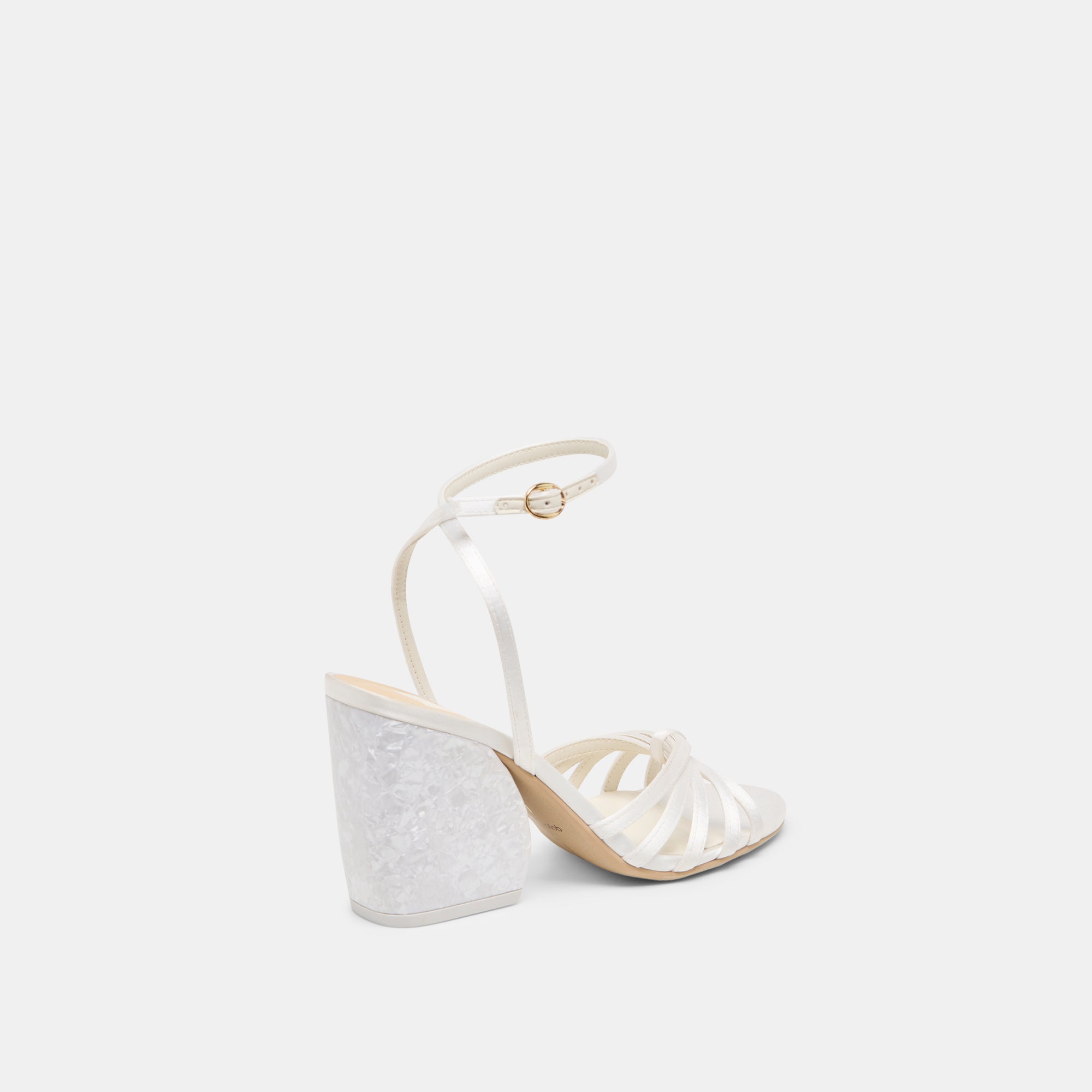 RONICA HEELS TRUE WHITE SATIN - view 5