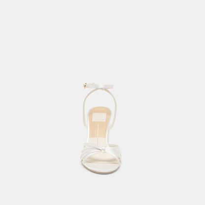 RONICA HEELS TRUE WHITE SATIN