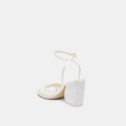 RONICA HEELS TRUE WHITE SATIN