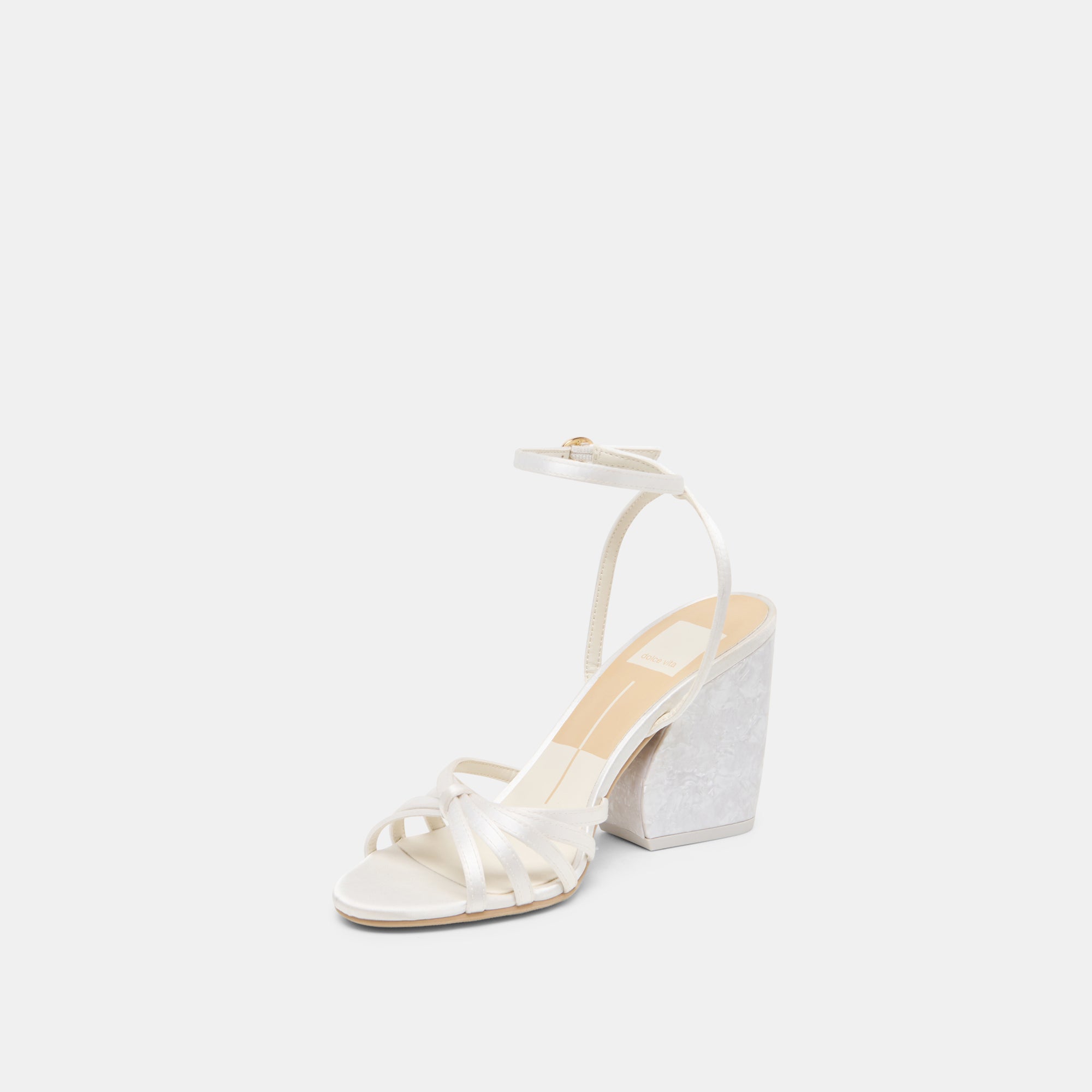 RONICA HEELS TRUE WHITE SATIN - view 6