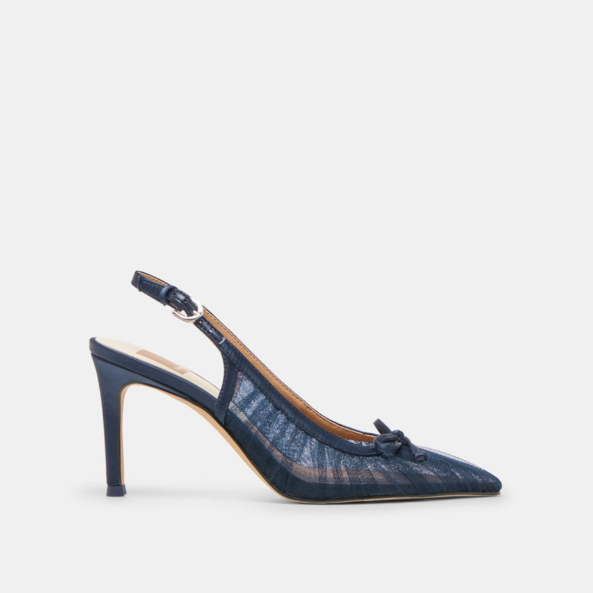 YELA HEELS NAVY TULLE