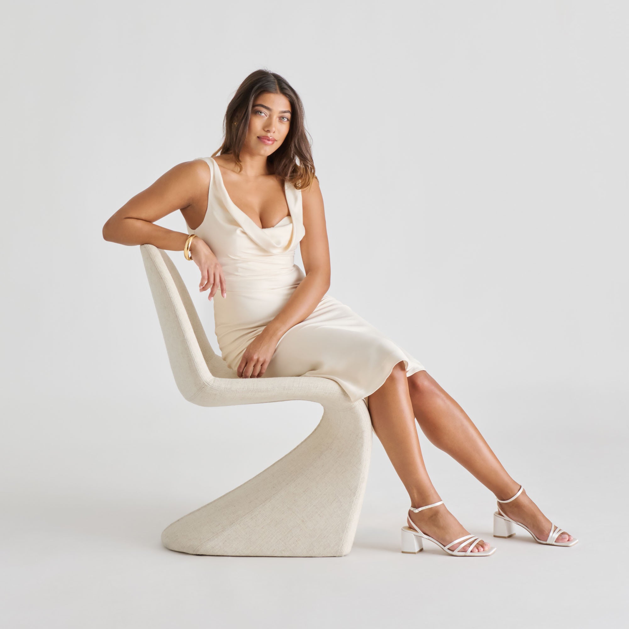 YSABEL HEELS TRUE WHITE SATIN - view 4