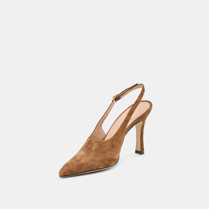 ALINNA HEELS BROWN SUEDE