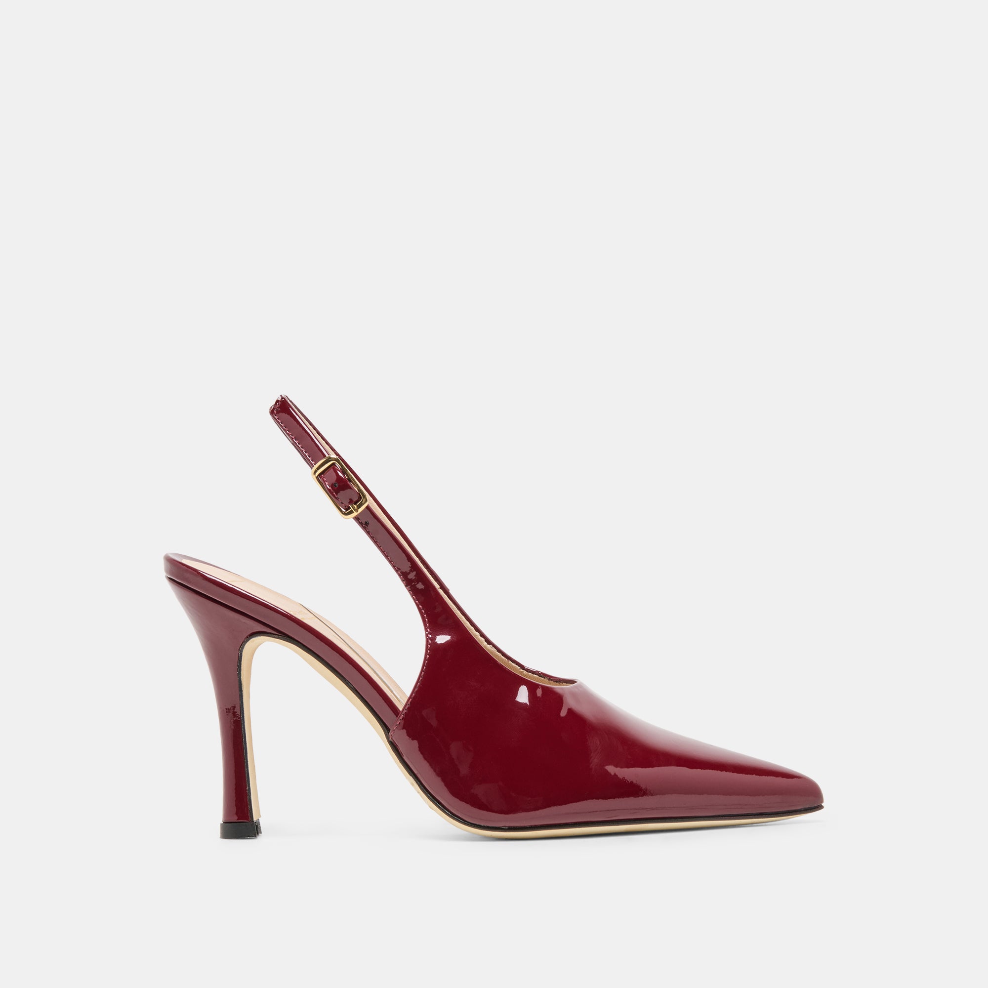 ALINNA Burgundy Patent Leather Closed-Toe Stiletto Heels | Dolce Vita
