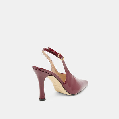 ALINNA HEELS BURGUNDY PATENT LEATHER
