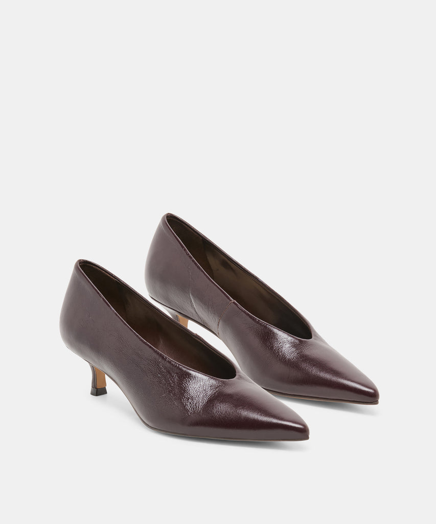 ALWYN HEELS BLACK CHERRY CRINKLE PATENT