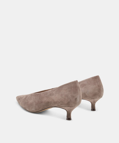 ALWYN HEELS DOVE SUEDE