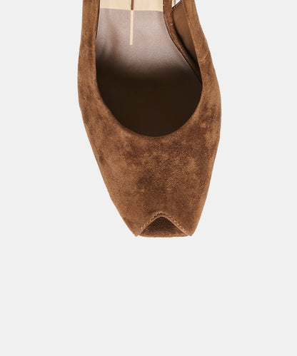 ANABEL HEELS COCOA SUEDE