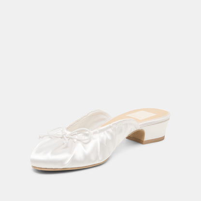 ARDENA SATIN HEELS TRUE WHITE SATIN
