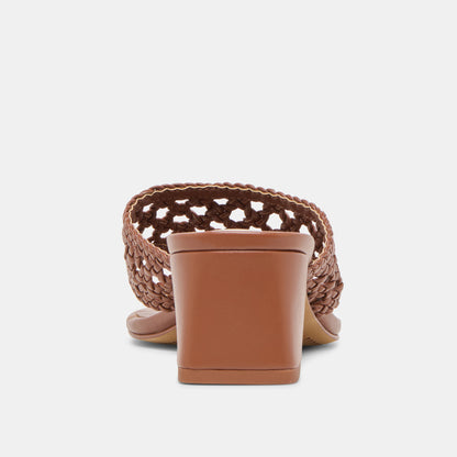 BARLO HEELS COGNAC WOVEN STELLA