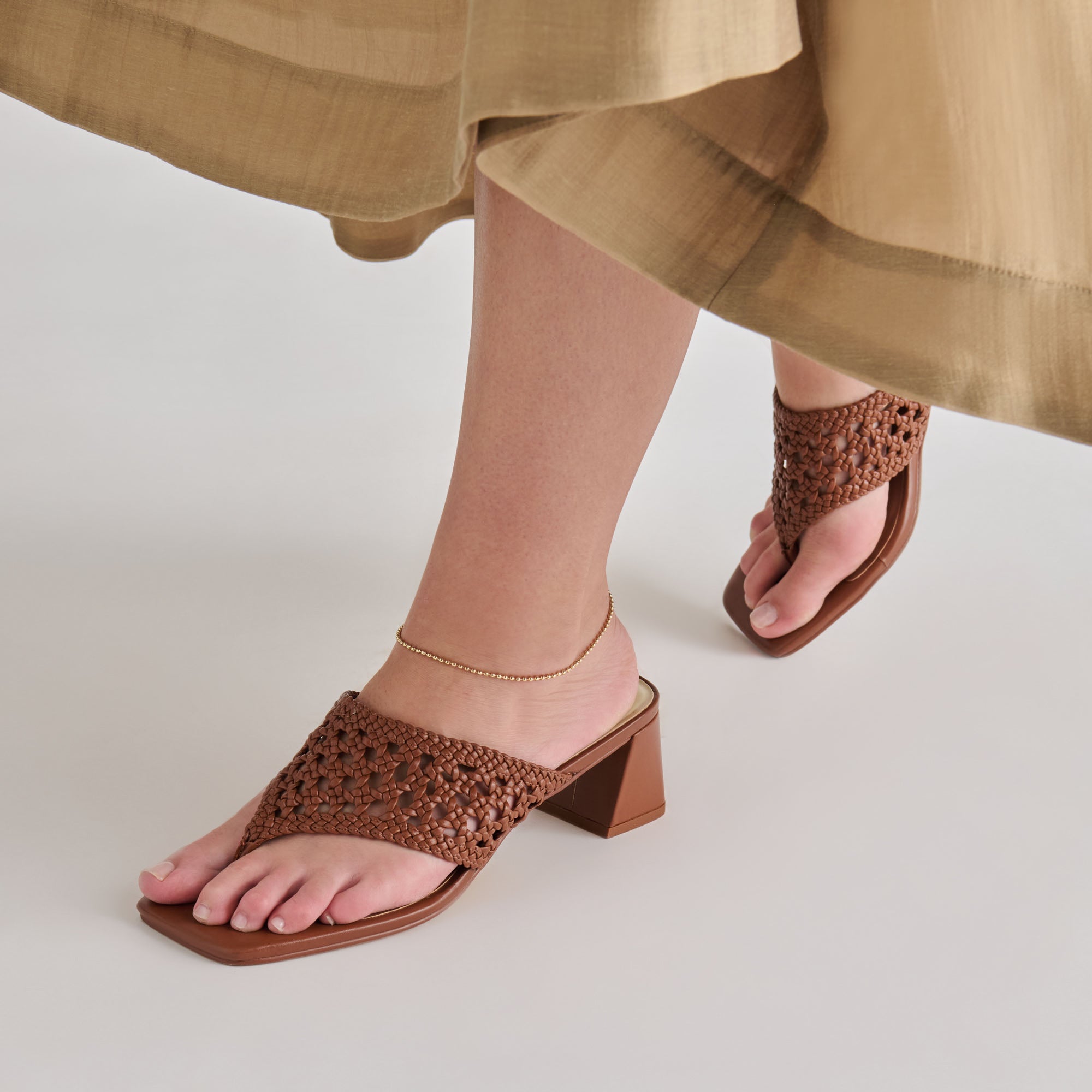 BARLO HEELS COGNAC WOVEN STELLA - view 4