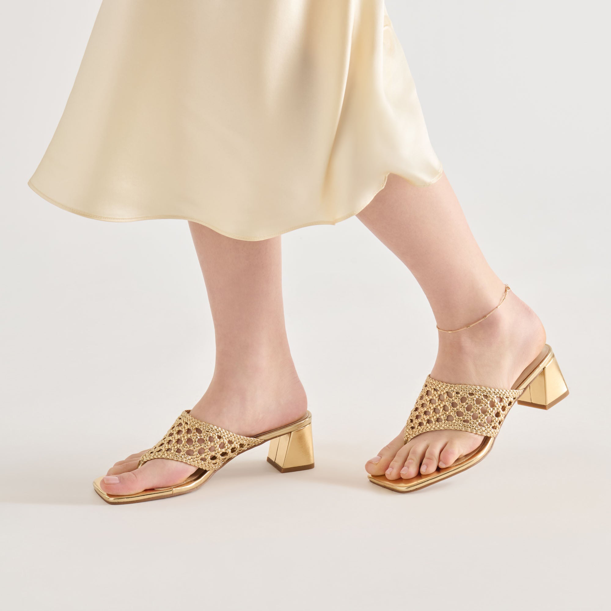 BARLO HEELS GOLD WOVEN STELLA - view 2