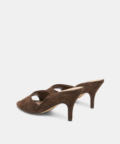 BELEN HEELS DK BROWN SUEDE