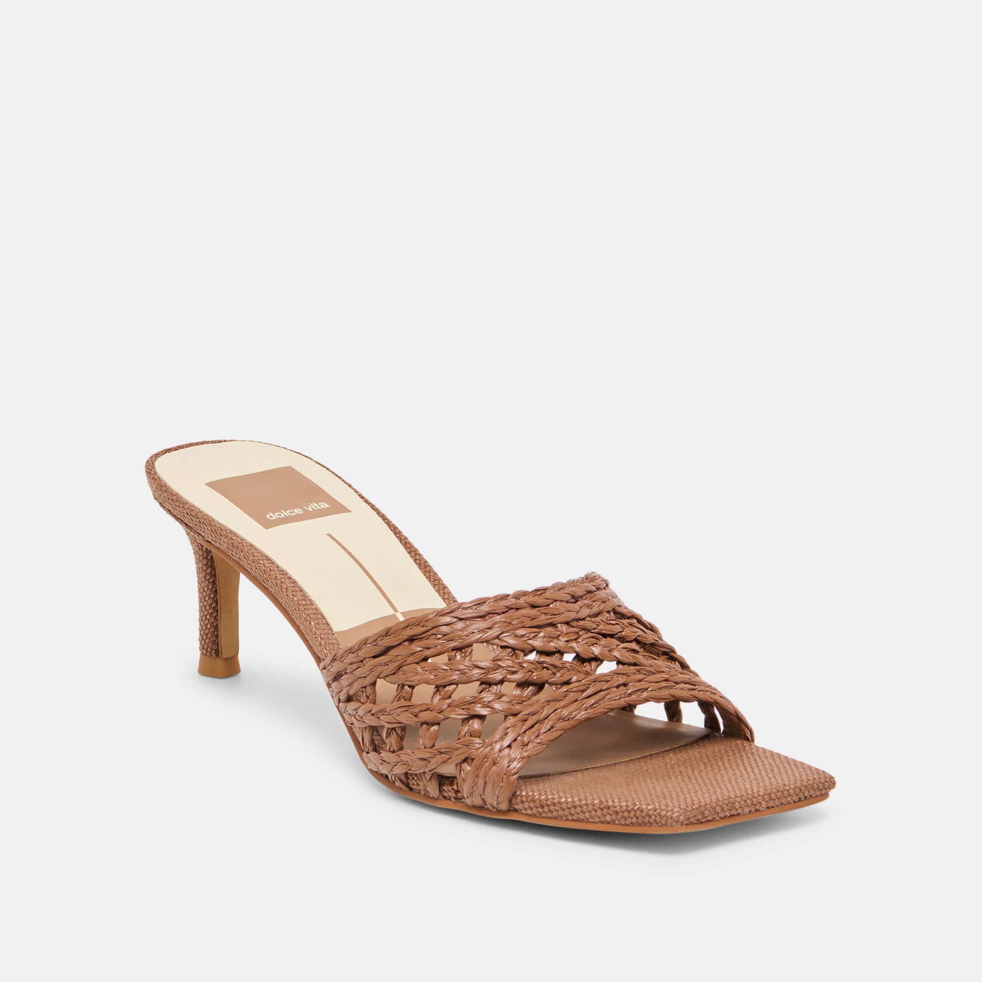 BOWEN HEELS COGNAC RAFFIA - view 3