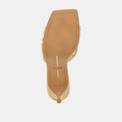 BOWEN HEELS LT NATURAL RAFFIA