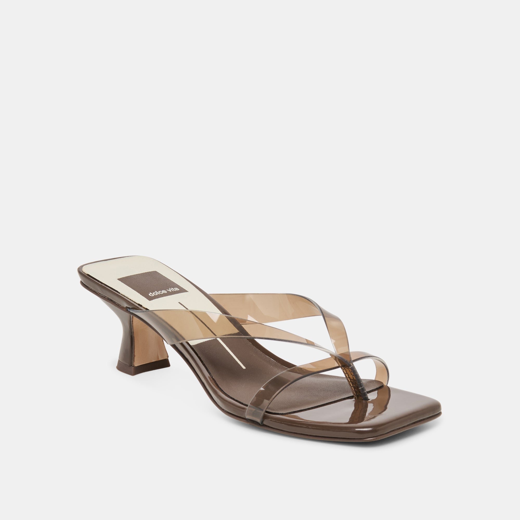 BREVEL VINYL WIDE HEELS DK BROWN JELLY - view 2