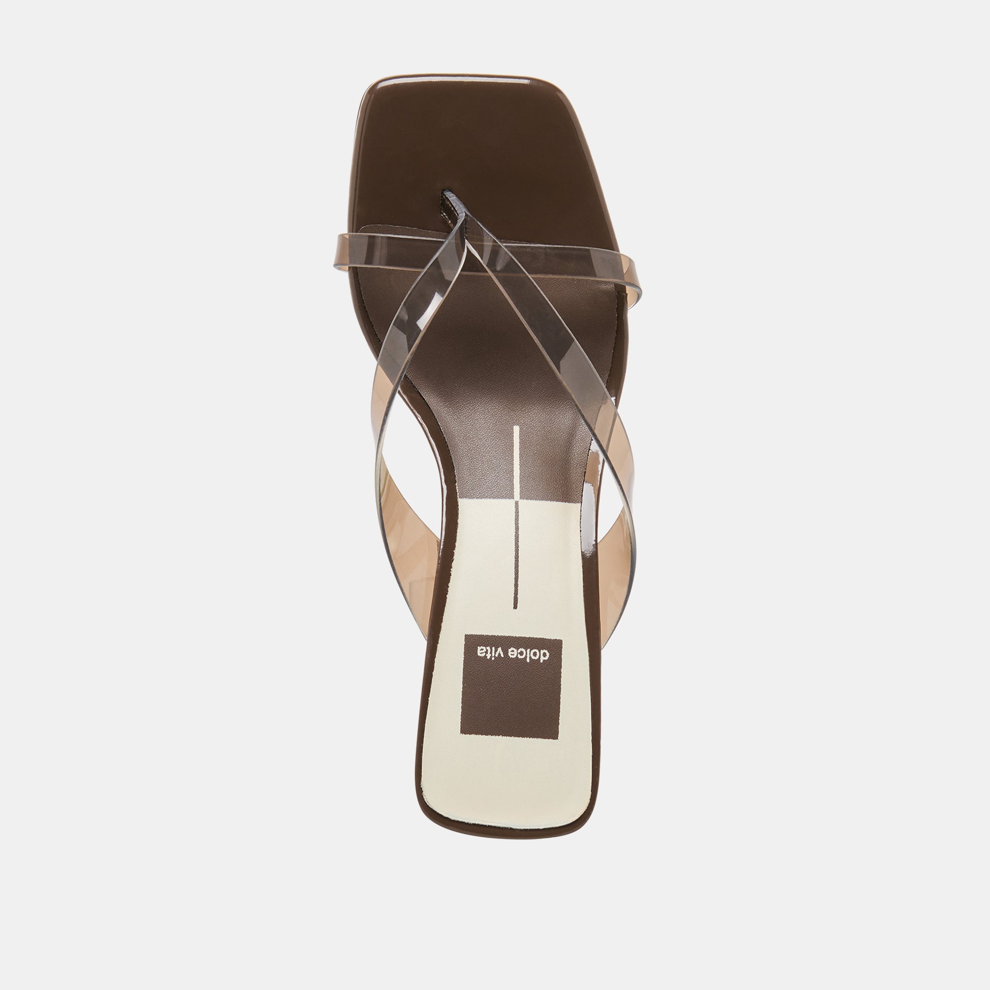 BREVEL VINYL WIDE HEELS DK BROWN JELLY - view 8