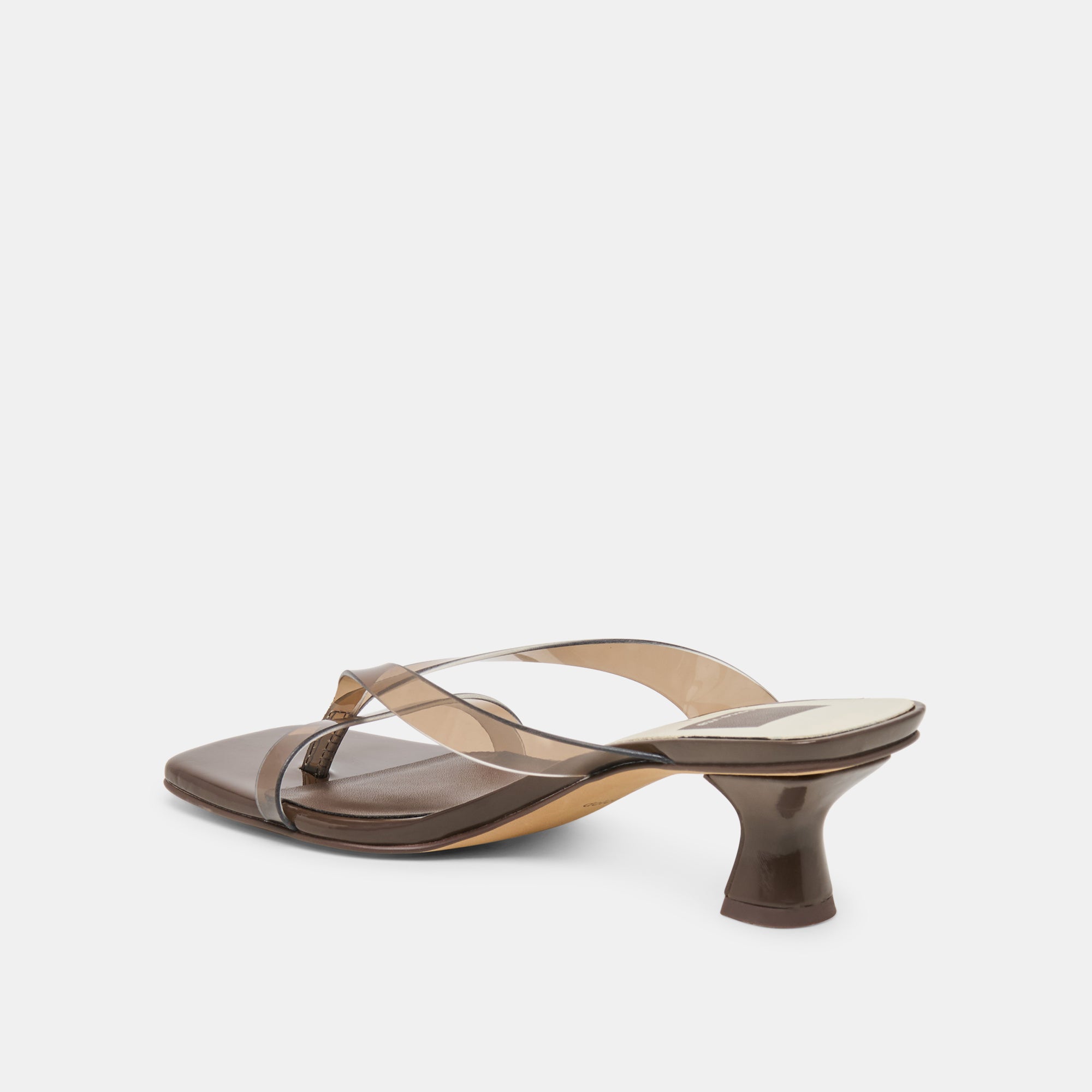 BREVEL VINYL WIDE HEELS DK BROWN JELLY - view 5