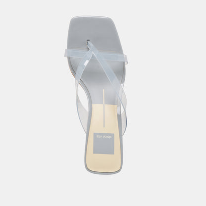BREVEL VINYL WIDE HEELS DUSTY BLUE JELLY