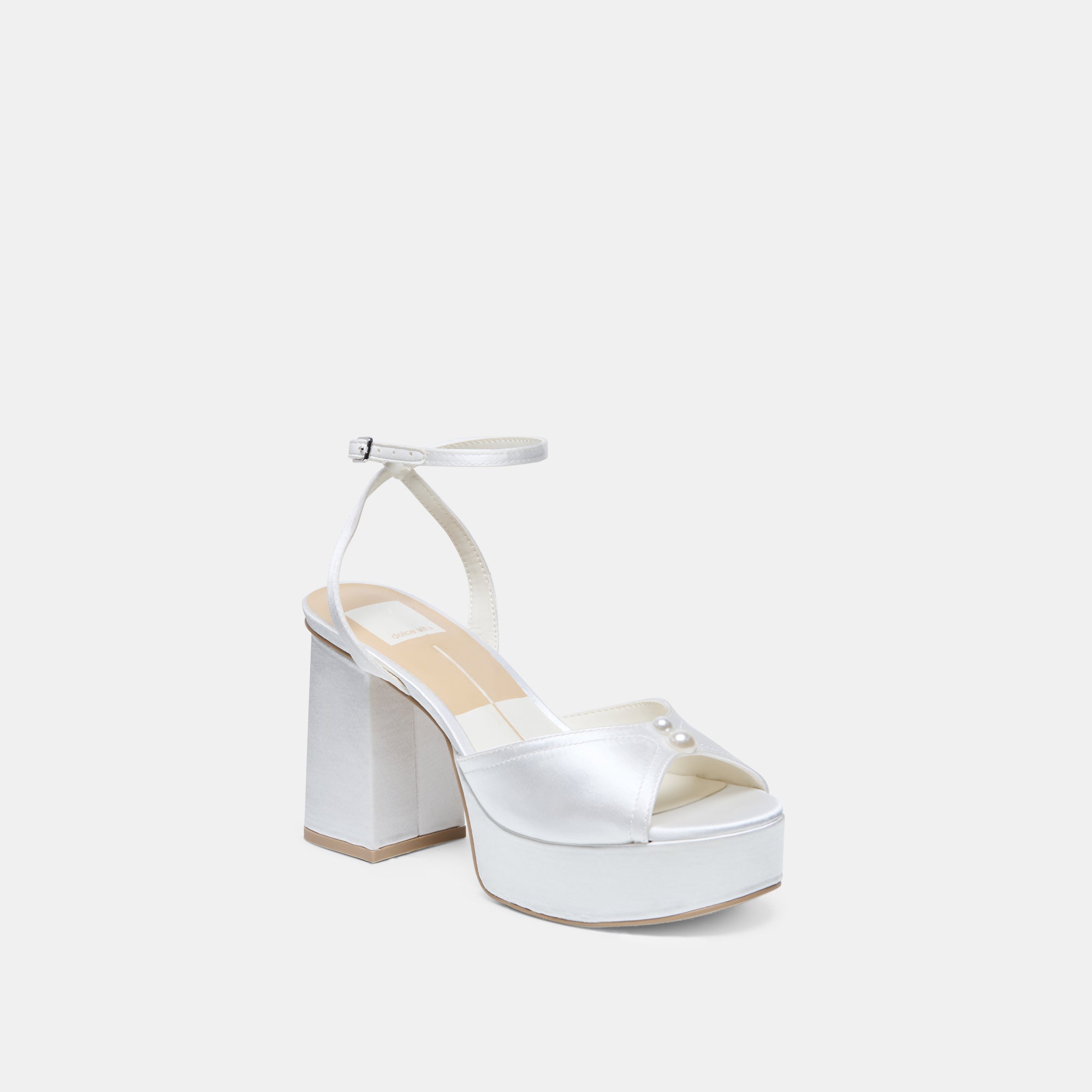 BRYLA HEELS WHITE SATIN - view 3
