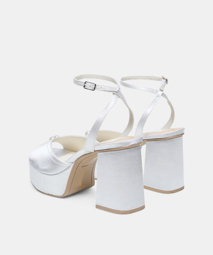 BRYLA HEELS WHITE SATIN