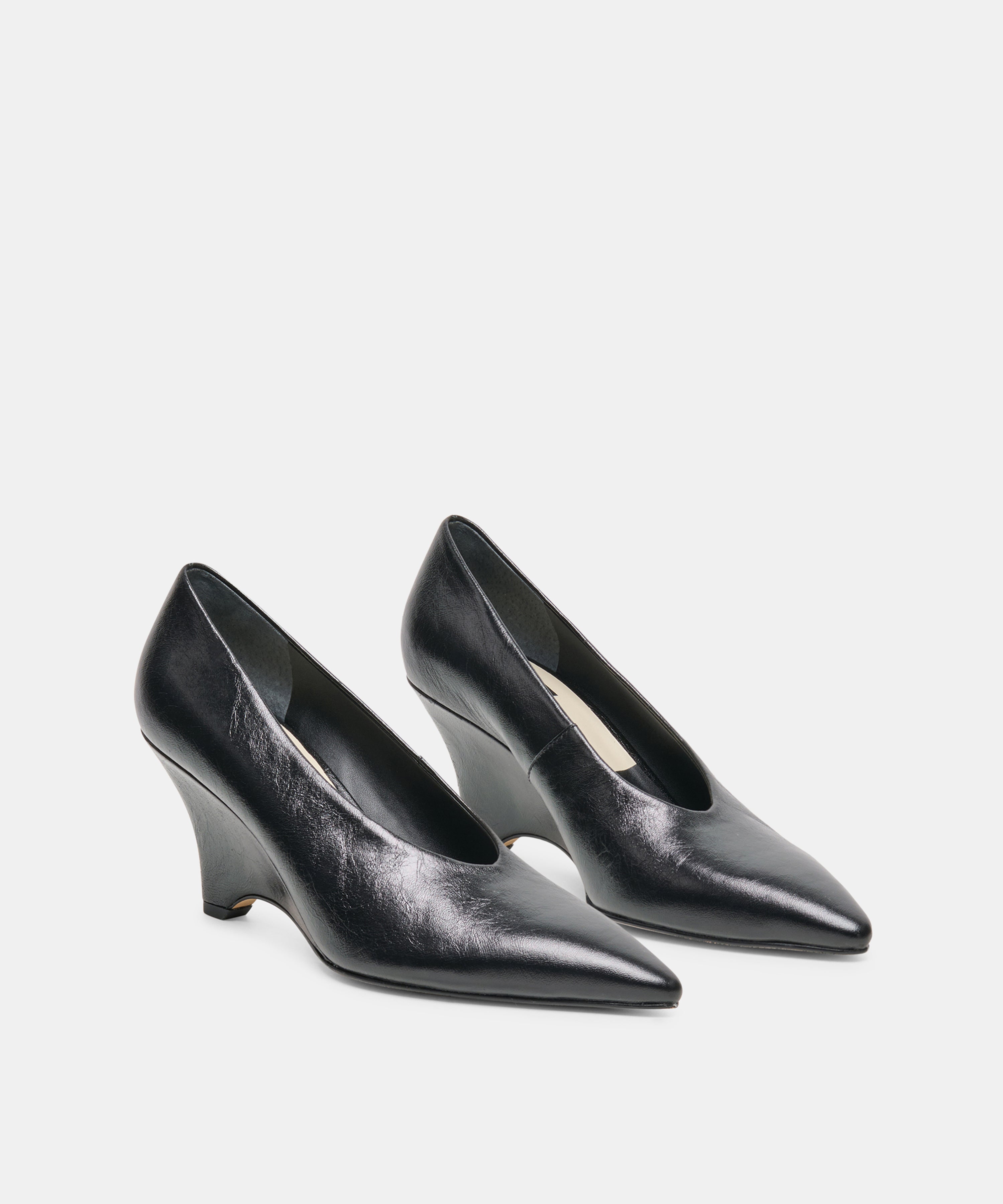 CAMERO WEDGES BLACK LEATHER - view 2