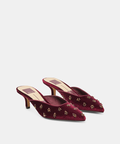 CAMLA VELVET HEELS BORDEAUX VELVET