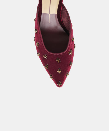 CAMLA VELVET HEELS BORDEAUX VELVET