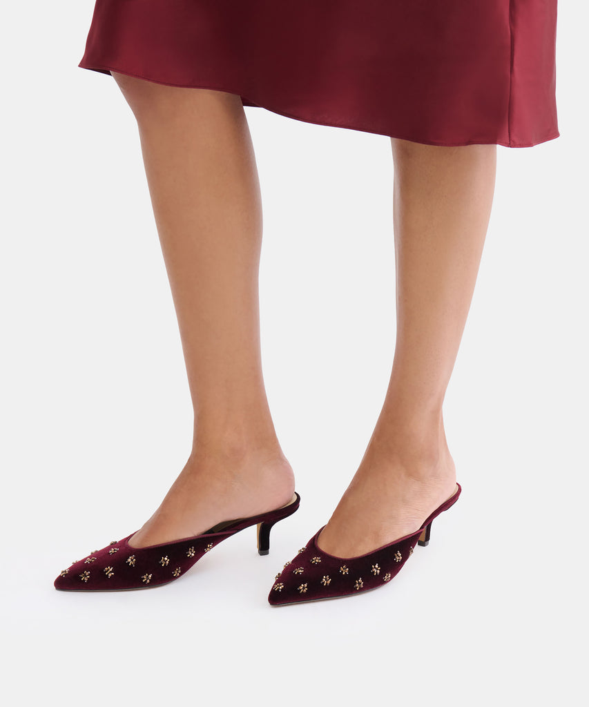 CAMLA VELVET HEELS BORDEAUX VELVET