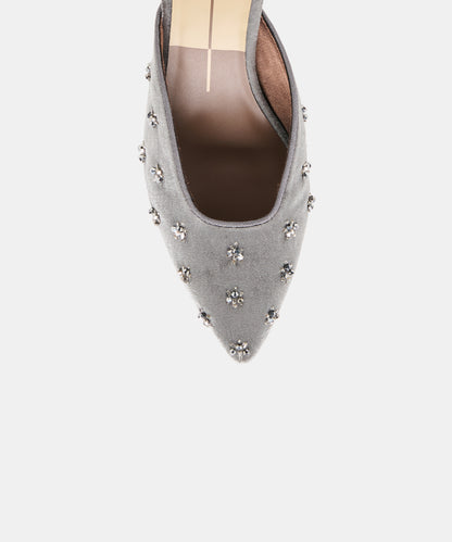 CAMLA VELVET HEELS GREY VELVET