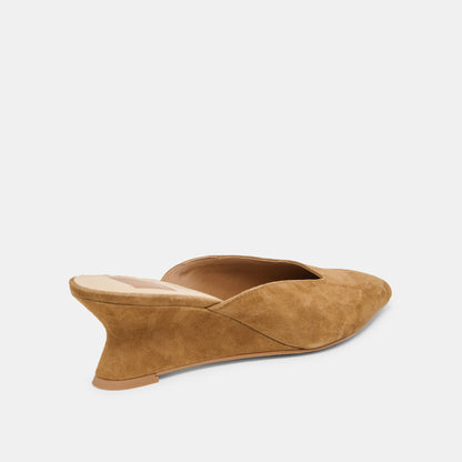 CAMY MULES COGNAC SUEDE