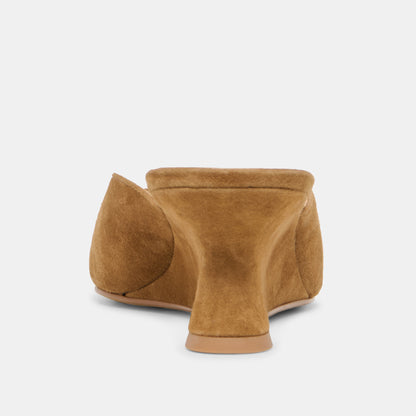 CAMY MULES COGNAC SUEDE