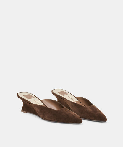 CAMY MULES DK BROWN SUEDE