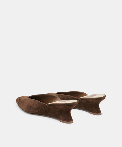 CAMY MULES DK BROWN SUEDE