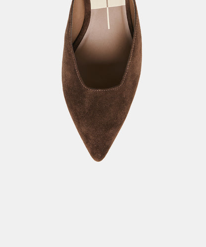 CAMY MULES DK BROWN SUEDE