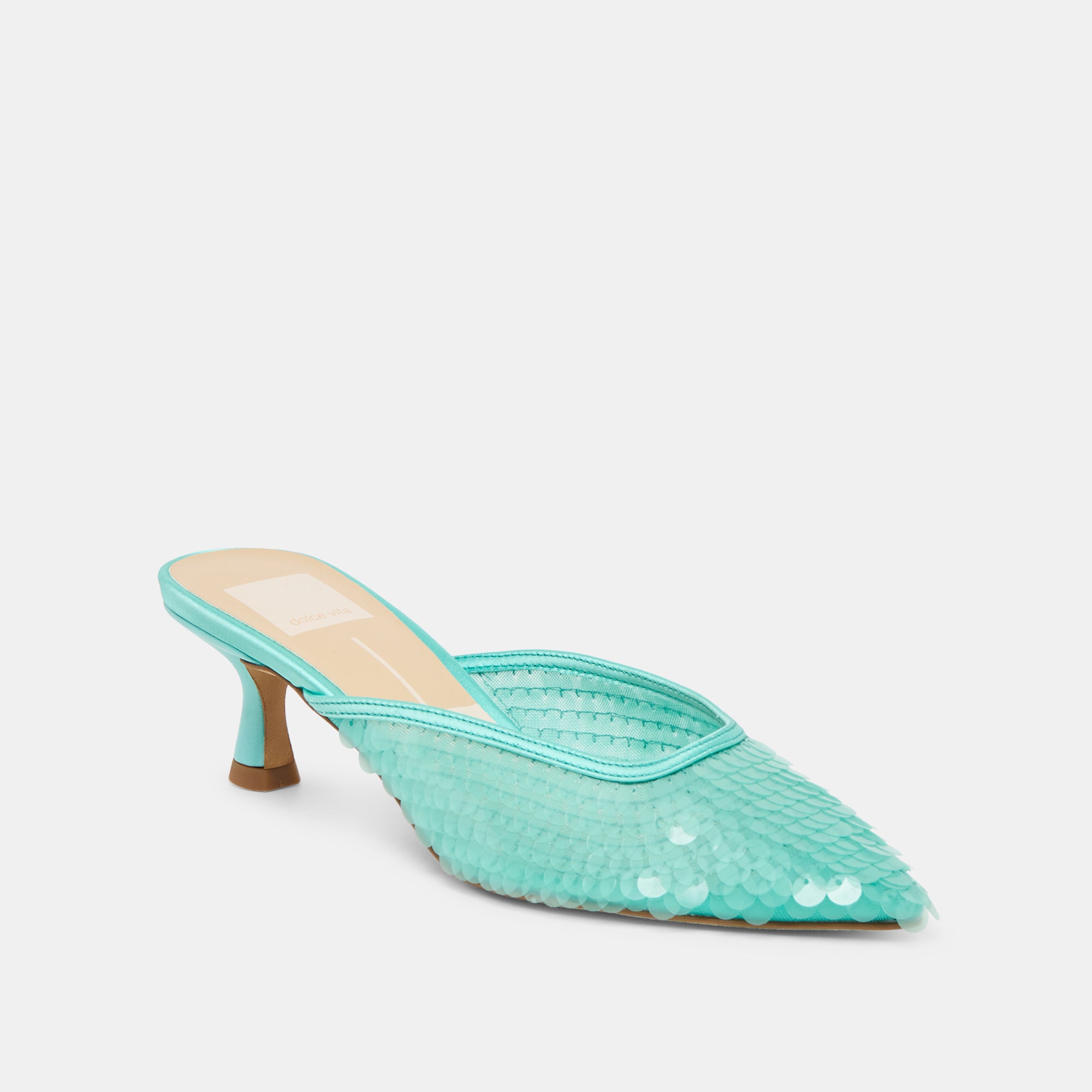 CLEO SEQUIN HEELS AQUA SEQUIN - view 2