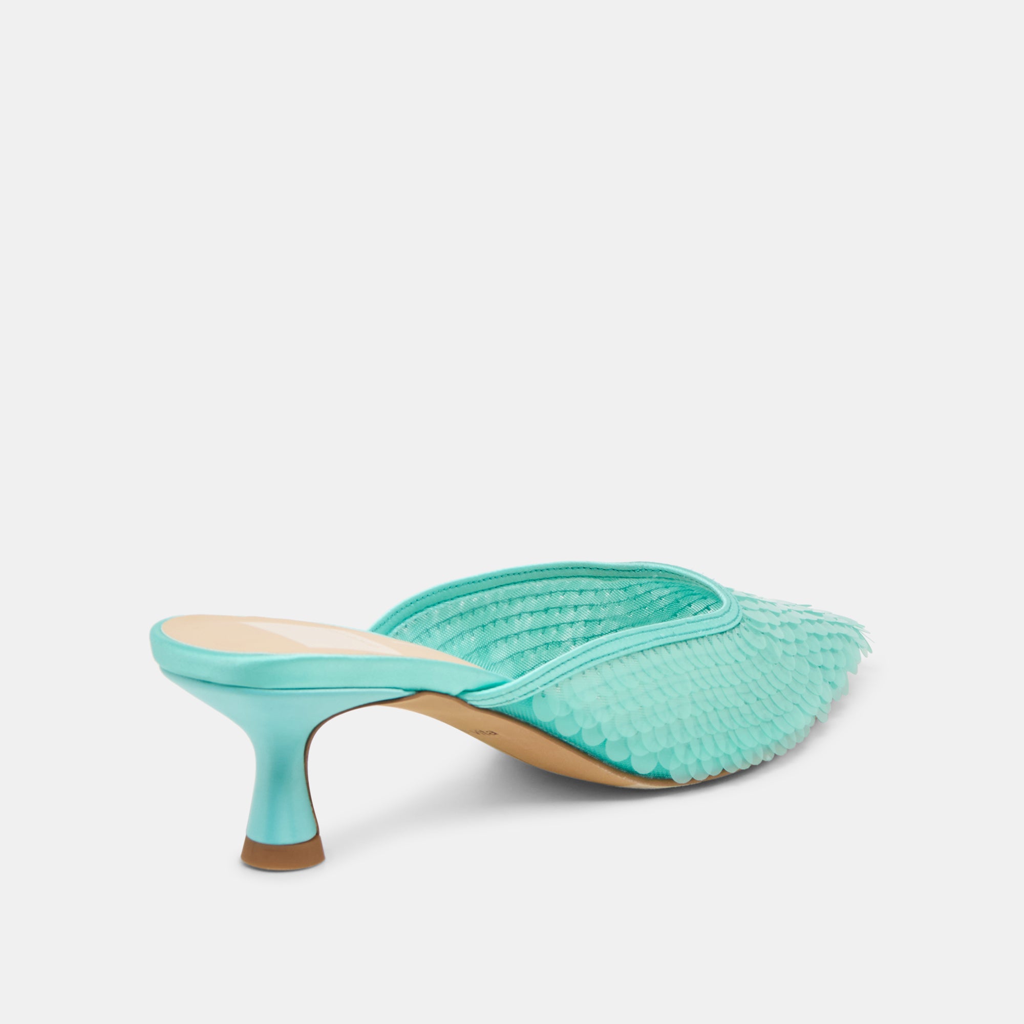 CLEO SEQUIN HEELS AQUA SEQUIN - view 3