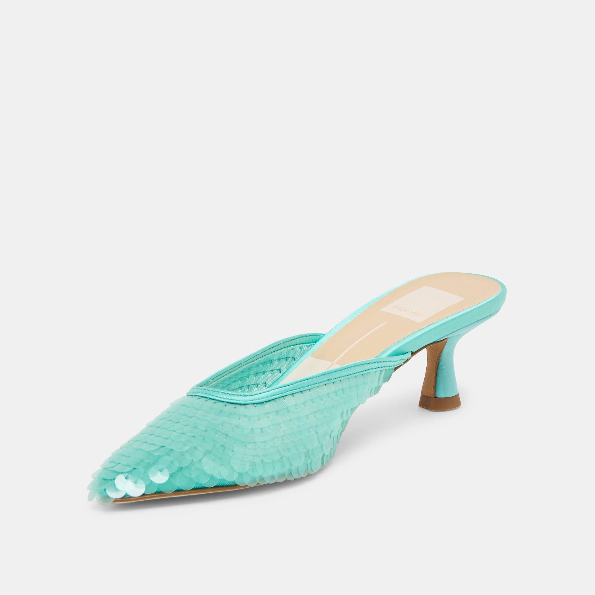 CLEO SEQUIN HEELS AQUA SEQUIN - view 4