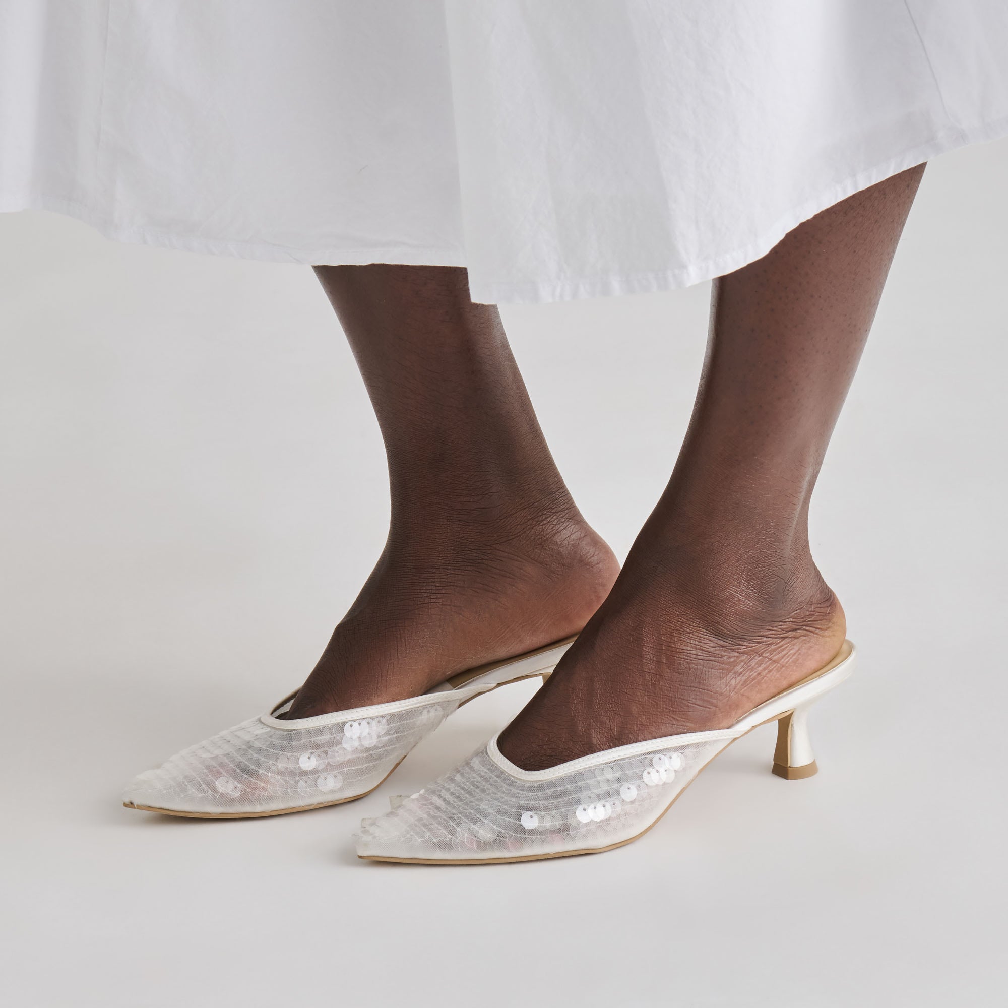 CLEO SEQUIN HEELS IVORY SEQUIN - view 2
