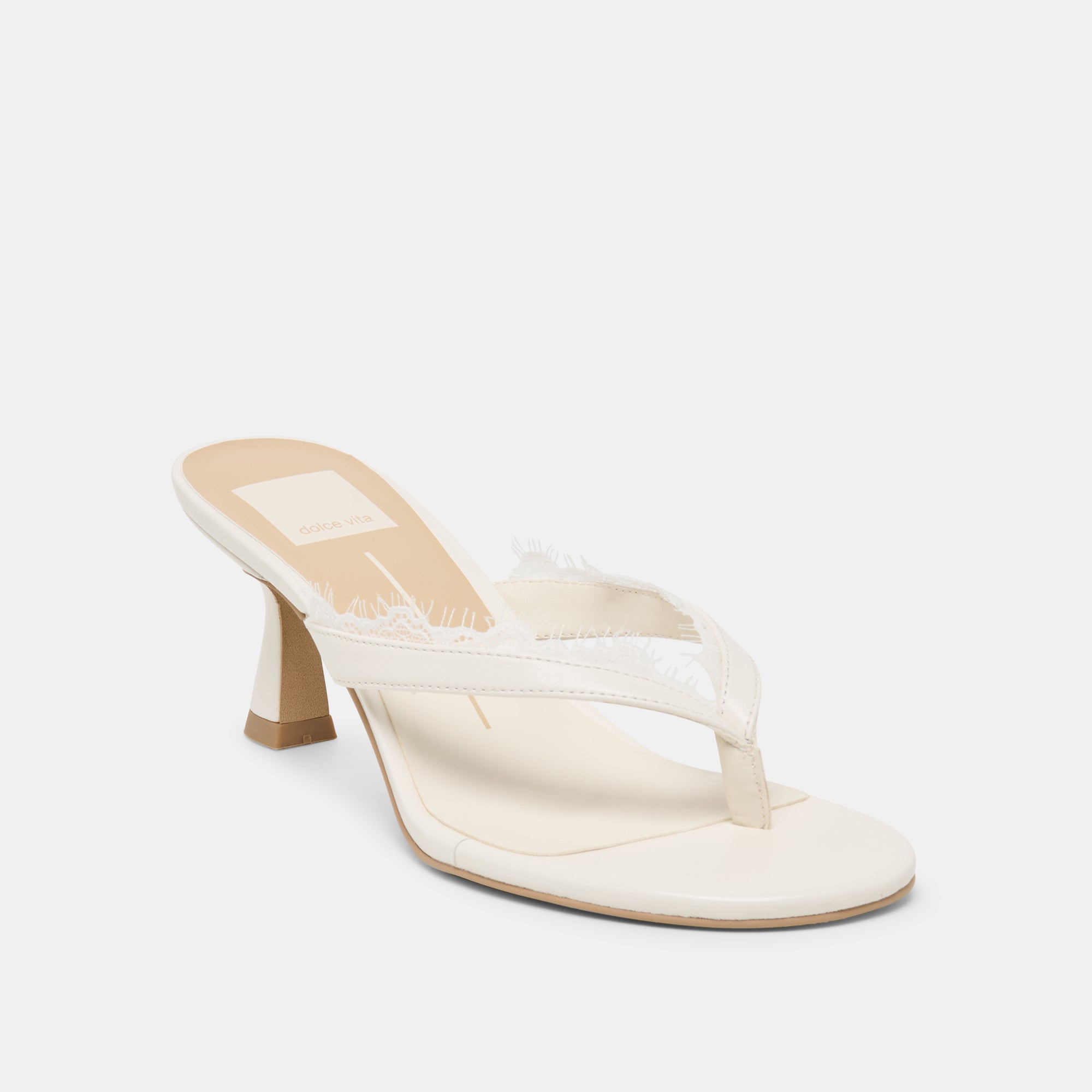 DAKSIE LACE HEELS TRUE WHITE LEATHER - view 3