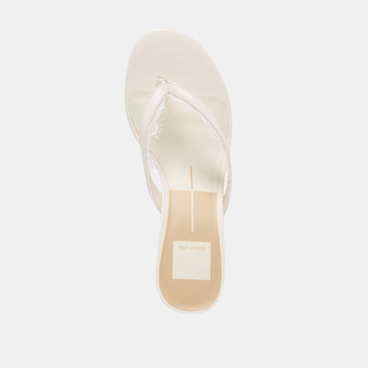 DAKSIE LACE HEELS TRUE WHITE LEATHER