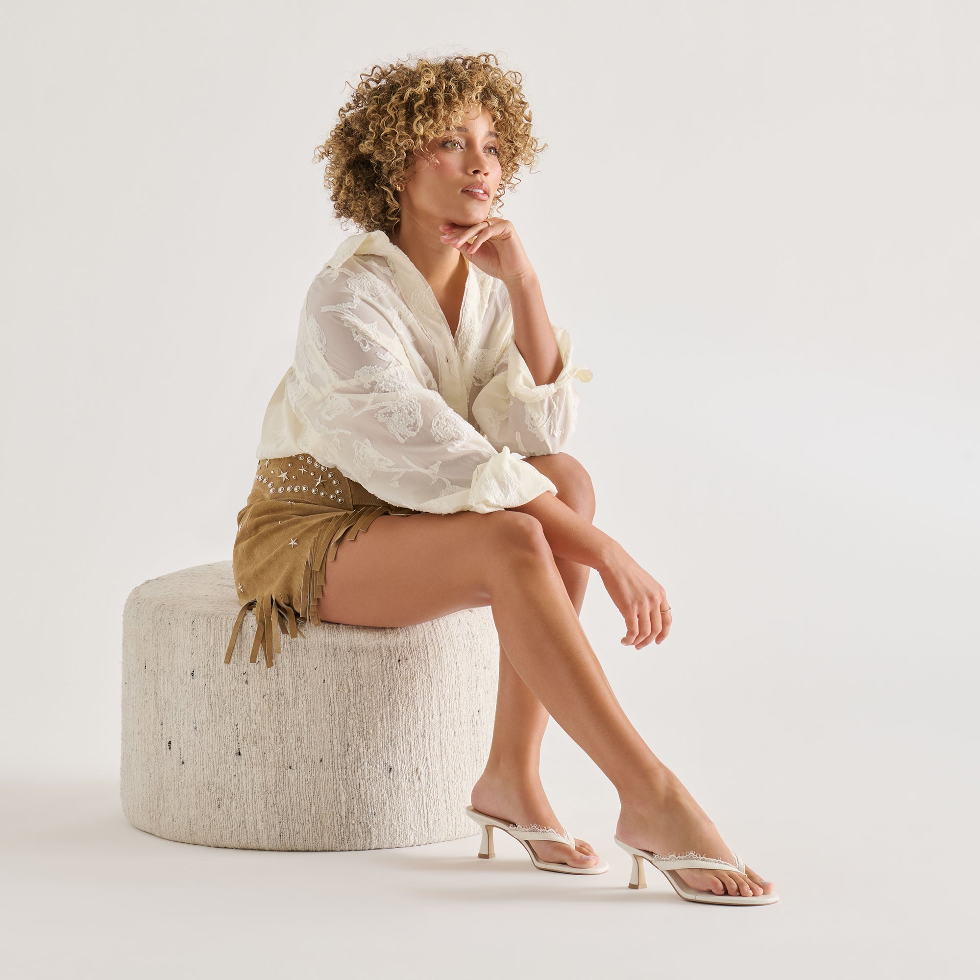 DAKSIE LACE HEELS TRUE WHITE LEATHER - view 4