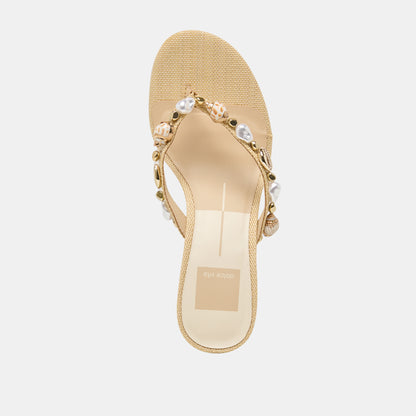 DAKSIE HEELS LT NATURAL RAFFIA