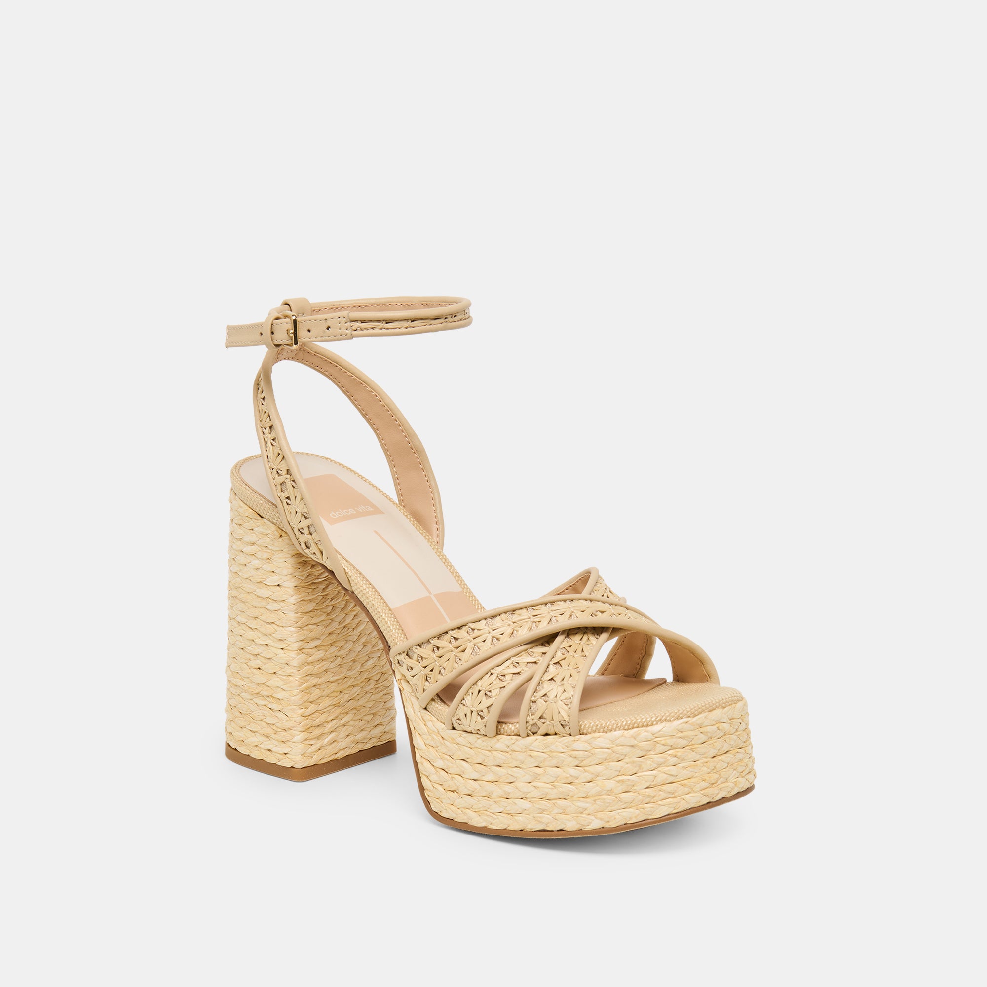 DANILA HEELS LT NATURAL CROSS HATCH RAFFIA - view 3