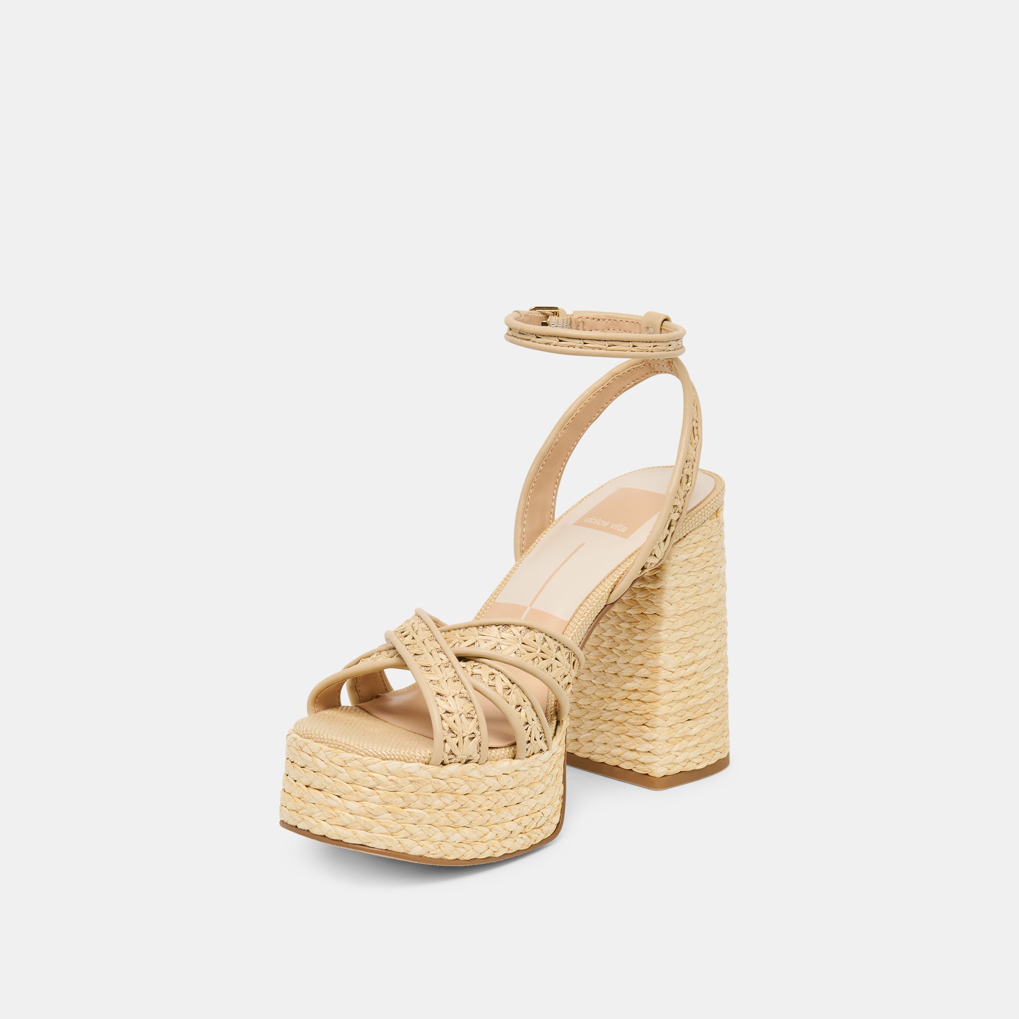 DANILA HEELS LT NATURAL CROSS HATCH RAFFIA - view 5
