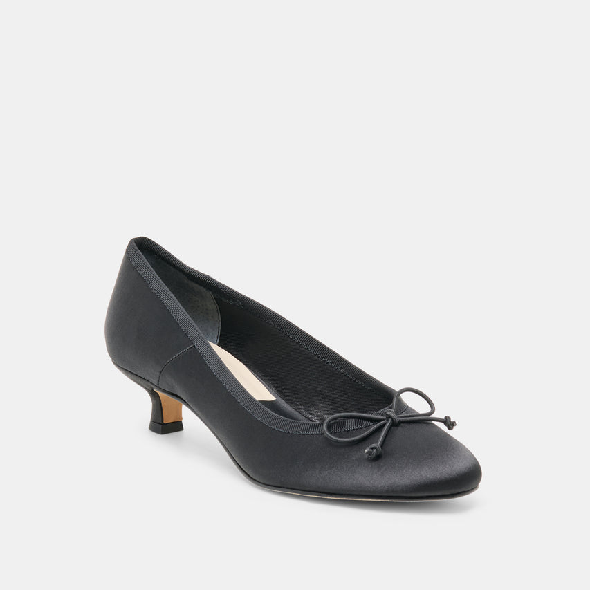 DAWSEN HEELS ONYX SATIN