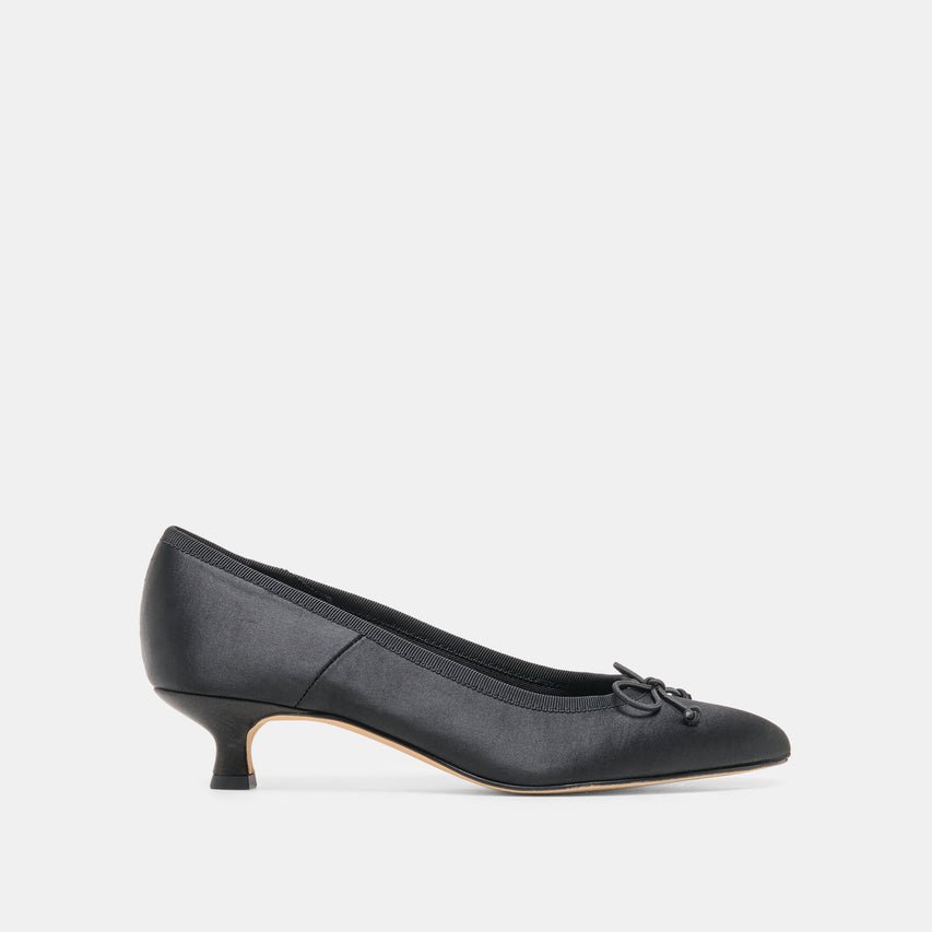 DAWSEN HEELS ONYX SATIN